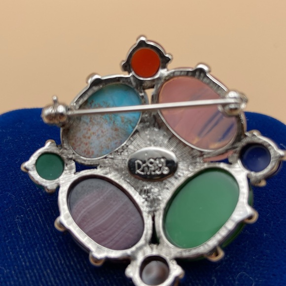 Joan Rivers Multi Colour Stones, Crystals & Rhinestone Brooch. Flowers & Cross. - Picture 4 of 12